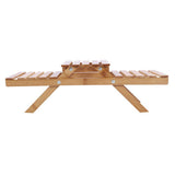 Wooden Standing Foldable 2-layered Potted Plant Flower Shelf Storage Rack Garden