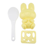 3pcs Food grade PP Cartoon Rabbit Model Sushi Rice Mold DIY Handicraft Onigiri Make Tool(Yellow In Australia - Darrahopens