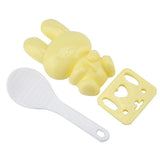 3pcs Food grade PP Cartoon Rabbit Model Sushi Rice Mold DIY Handicraft Onigiri Make Tool(Yellow In Australia - Darrahopens