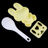 3pcs Food grade PP Cartoon Rabbit Model Sushi Rice Mold DIY Handicraft Onigiri Make Tool(Yellow