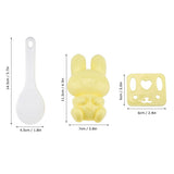 3pcs Food grade PP Cartoon Rabbit Model Sushi Rice Mold DIY Handicraft Onigiri Make Tool(Yellow