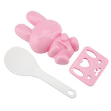 3pcs Food grade PP Cartoon Rabbit Model Sushi Rice Mold DIY Handicraft Onigiri Make Tool(Pink)