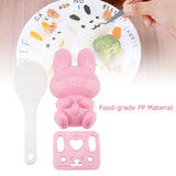 3pcs Food grade PP Cartoon Rabbit Model Sushi Rice Mold DIY Handicraft Onigiri Make Tool(Pink)
