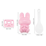 3pcs Food grade PP Cartoon Rabbit Model Sushi Rice Mold DIY Handicraft Onigiri Make Tool(Pink)