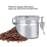 Stainless Steel Coffee Canister Food Storage Jar Tea Sugar Milk Powder Container (10*7.4cm)