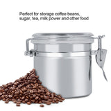 Stainless Steel Coffee Canister Food Storage Jar Tea Sugar Milk Powder Container (13*11cm)