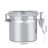 Stainless Steel Coffee Canister Food Storage Jar Tea Sugar Milk Powder Container (13*11cm)