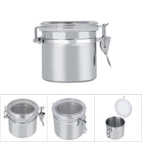 Stainless Steel Coffee Canister Food Storage Jar Tea Sugar Milk Powder Container (13*11cm)