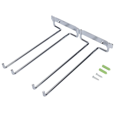 Double Row Iron Chrome Wine Glasses Holder Wall Mount Stemware Rack In Australia - Darrahopens