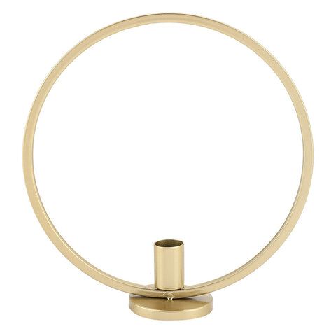 Round Circle Iron Candlestick Craft Desk Candle Holder for Candlelight Dinner (Gold) In Australia - Darrahopens