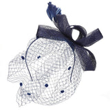 Wedding Women Net Mesh Bridal Face Veil Hats Brides Fascinator Headwear Hair Accessory(Navy) In Australia - Darrahopens