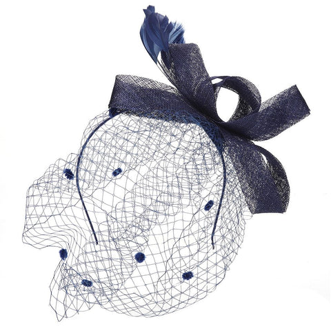 Wedding Women Net Mesh Bridal Face Veil Hats Brides Fascinator Headwear Hair Accessory(Navy) In Australia - Darrahopens