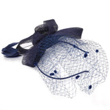 Wedding Women Net Mesh Bridal Face Veil Hats Brides Fascinator Headwear Hair Accessory(Navy) In Australia - Darrahopens