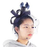 Wedding Women Net Mesh Bridal Face Veil Hats Brides Fascinator Headwear Hair Accessory(Navy) In Australia - Darrahopens