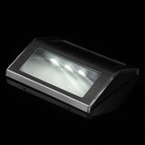 Stainless Steel 3LED Solar Power Wall Lamp Walkway Waterproof Landscape Light(White Light)