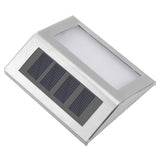 Stainless Steel 3LED Solar Power Wall Lamp Walkway Waterproof Landscape Light(White Light)