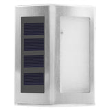 Stainless Steel 3LED Solar Power Wall Lamp Walkway Waterproof Landscape Light(White Light)
