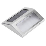 Stainless Steel 3LED Solar Power Wall Lamp Walkway Waterproof Landscape Light(White Light)