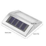Stainless Steel 3LED Solar Power Wall Lamp Walkway Waterproof Landscape Light(White Light)