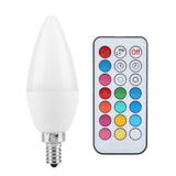 3W Multi Color Changing LED Candle Light Bulb AC85-265V with Remote Control(E12RGB+Warm White) In Australia - Darrahopens