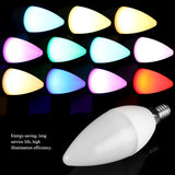 3W Multi Color Changing LED Candle Light Bulb AC85-265V with Remote Control(E12RGB+Warm White)