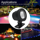 RGB LED Underwater Light Waterproof Multi color Outdoor Garden Spotlight AC/DC 12V (black) In Australia - Darrahopens