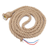 2m E27 Vintage Hemp Rope Ceiling Light Base Pendant Lamp Bulb Holder 85-265V (1*holder)