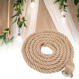 2m E27 Vintage Hemp Rope Ceiling Light Base Pendant Lamp Bulb Holder 85-265V (1*holder)