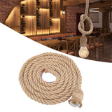 2m E27 Vintage Hemp Rope Ceiling Light Base Pendant Lamp Bulb Holder 85-265V (1*holder)