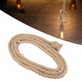 2m E27 Vintage Hemp Rope Ceiling Light Base Pendant Lamp Bulb Holder 85-265V (1*holder)