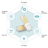 FBA Warm White No stroboscopic 5W G9 Corn Bulb Ceramic Highlight (6 Pack) AC220-240V In Australia - Darrahopens