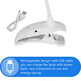 Rechargeable Clip on Clamp LED Lights Desk Table Lamp Eye Care for Reading Study Lighting