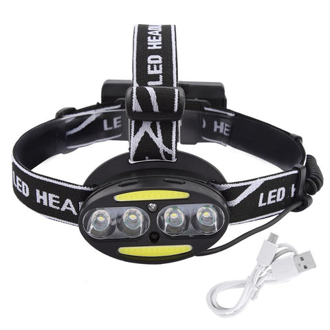 Outdoor Night COB T6 LED Head Light Induction Searchlight Adjustable Headband Accessory In Australia - Darrahopens
