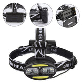 Outdoor Night COB T6 LED Head Light Induction Searchlight Adjustable Headband Accessory