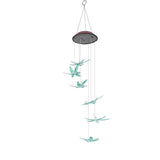 Outdoor Waterproof Solar Panel LED Dragonfly Wind Chimes Home Garden Decor Light (Green) In Australia - Darrahopens