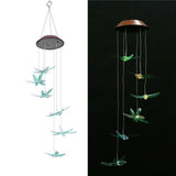 Outdoor Waterproof Solar Panel LED Dragonfly Wind Chimes Home Garden Decor Light (Green) In Australia - Darrahopens