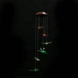 Outdoor Waterproof Solar Panel LED Dragonfly Wind Chimes Home Garden Decor Light (Green)