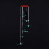 Outdoor Waterproof Solar Panel LED Dragonfly Wind Chimes Home Garden Decor Light (Green)