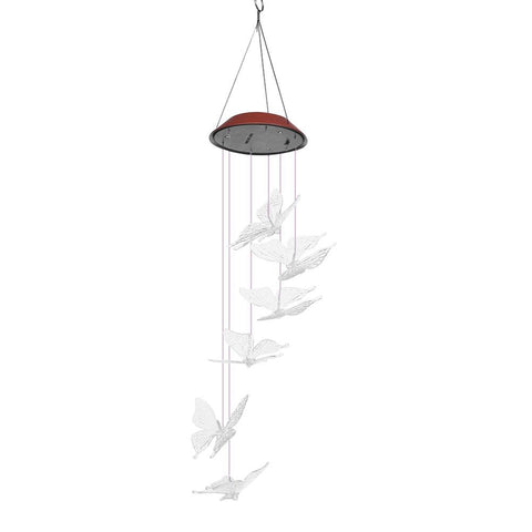 Outdoor Waterproof Solar Panel LED Butterfly Wind Chimes Home Garden Decor Light (transparent) In Australia - Darrahopens