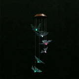 Outdoor Waterproof Solar Panel LED Butterfly Wind Chimes Home Garden Decor Light (transparent)
