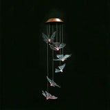 Outdoor Waterproof Solar Panel LED Butterfly Wind Chimes Home Garden Decor Light (transparent)