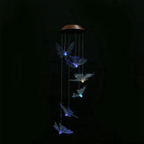 Outdoor Waterproof Solar Panel LED Butterfly Wind Chimes Home Garden Decor Light (transparent)