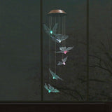 Outdoor Waterproof Solar Panel LED Butterfly Wind Chimes Home Garden Decor Light (transparent)