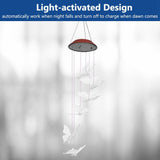 Outdoor Waterproof Solar Panel LED Butterfly Wind Chimes Home Garden Decor Light (transparent)