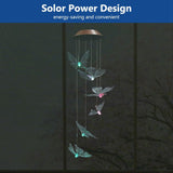 Outdoor Waterproof Solar Panel LED Butterfly Wind Chimes Home Garden Decor Light (transparent)