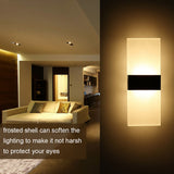 LED Acrylic Indoor Room Wall Mounted Sconce Light Bed Night Lamp (Warm Light & Black S)