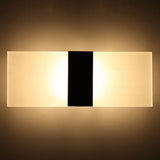 LED Acrylic Indoor Room Wall Mounted Sconce Light Bed Night Lamp (Warm Light & Black S)