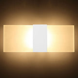 LED Acrylic Indoor Room Wall Mounted Sconce Light Bed Night Lamp (Warm Light & White L)