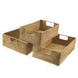 Handmade Seaweed Storage Basket Woven Storage Box with Handle for Home Kitchen Office In Australia - Darrahopens
