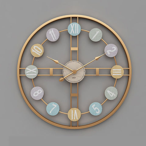 Gold Frame and Pointer Round Wall Clock Silent Modern Minimalist 50cm Decorative Wall Clock for Living Room Dining Room Bedroom In Australia - Darrahopens